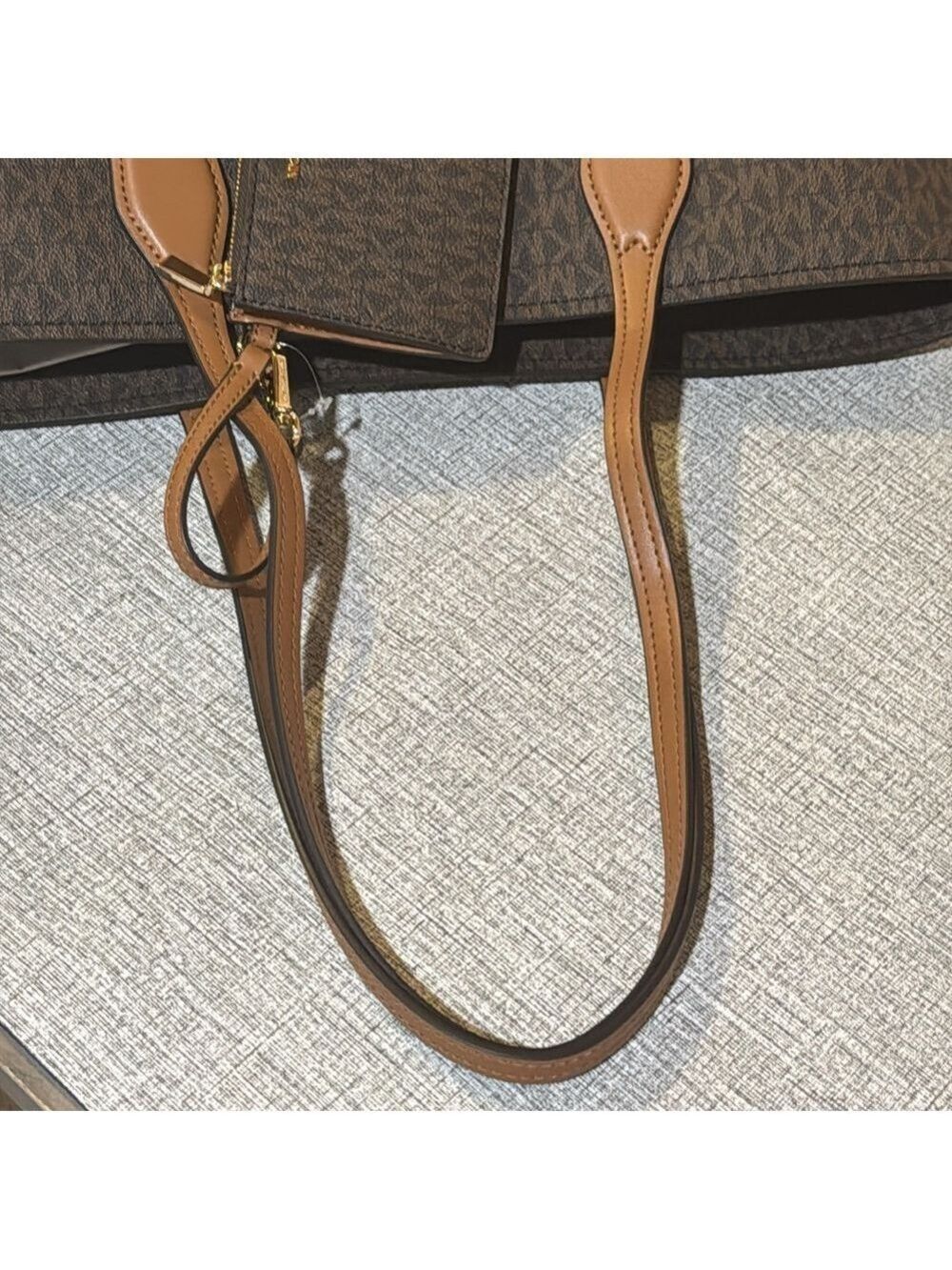 Michael Kors Medium Charlie Tote Acorn Brown Logo NWT - Picture 11 of 16